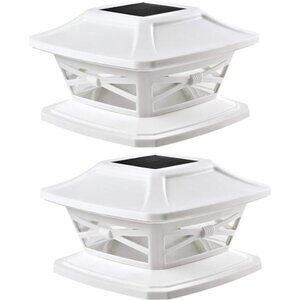 Lighting Flexfit Solar Outdoor Post Cap Lights - Includes Bases for 4x4 5x5 6x6